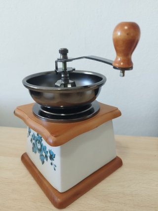 Molinillo Café Vintage Cerámica y Madera