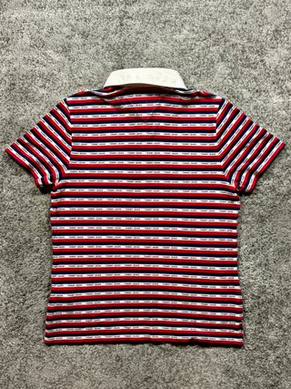 Tommy Jeans polo logo rayas rojo S hombre