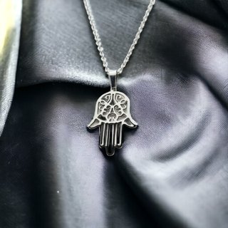 Colgante Mano Fátima Acero con Cadena