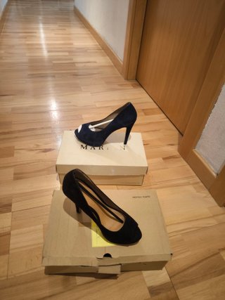 Zapatos tacón Marian Talla 37 Azul Marino