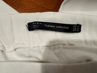 Pantaloni Zara bianchi a sigaretta con banda