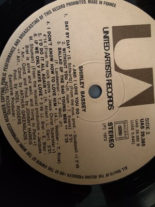 Shirley Bassey - And I Love You So Vinilo