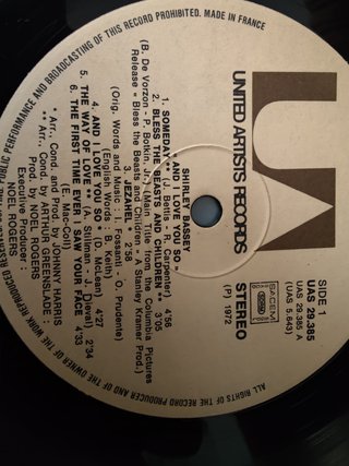 Shirley Bassey - And I Love You So Vinilo