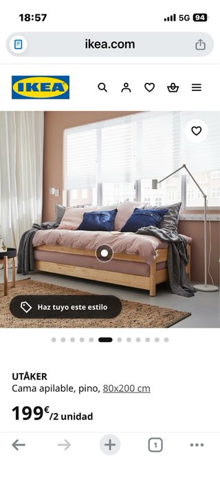 Estructura cama IKEA UTÅKER apilable de pino
