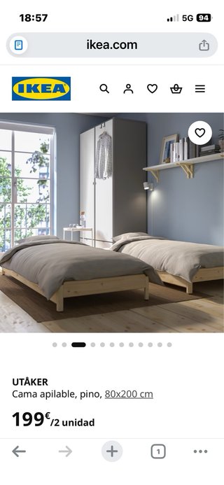 Estructura cama IKEA UTÅKER apilable de pino