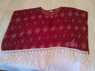 Blusa Hollister Estampada Roja Talla S