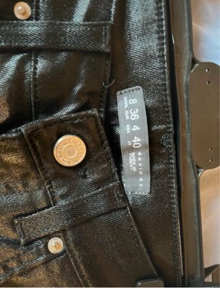 Jeans neri effetto pelle
