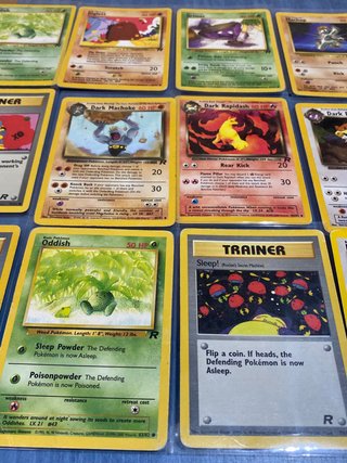 12 cartas pokémon TEAM ROCKET inglés