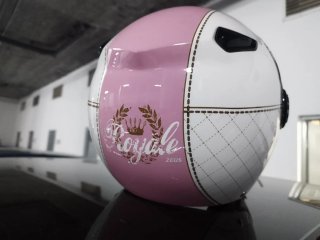 Casco Jet Zeus Royale Blanco y Rosa