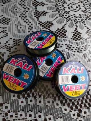 4 BOBINAS  hilo de pesca KALI VERT 100 mts