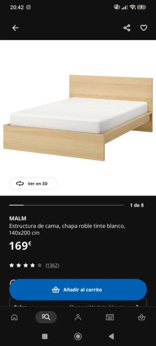 Cama Malm + somier Lönset IKEA
