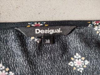 Vestido Desigual Talla M/38 Negro Multicolor