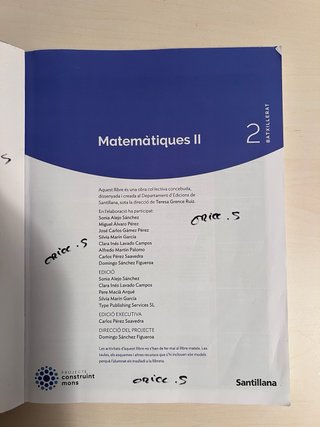 Libro de Matemáticas 2º Bachillerato