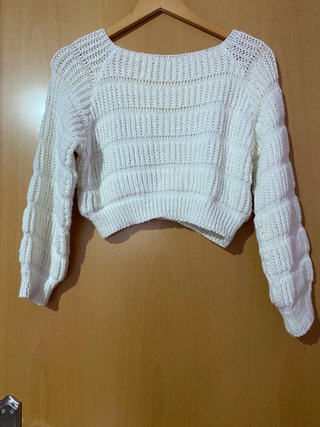 Jersey blanco tejido talla única