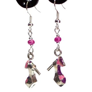 Pendientes sandalias de tacones altos rosa