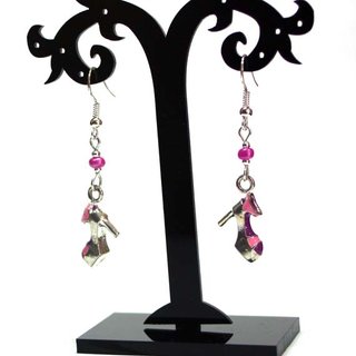 Pendientes sandalias de tacones altos rosa