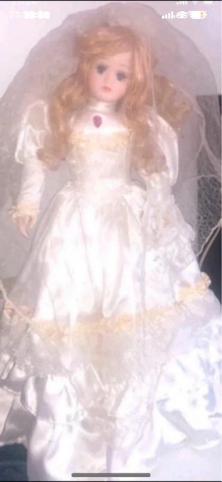 Boneca de Porcelana noiva Vintage Linda Decoração