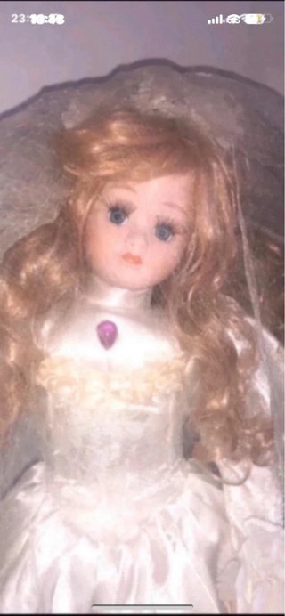 Boneca de Porcelana noiva Vintage Linda Decoração