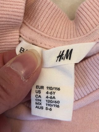 Jersey H&M niña T 4-6 rosa unicornio