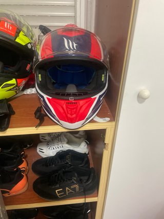 Casco MT Targo Pro Azul, Rojo y Blanco