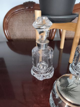 Juego tocador antiguo 3 piezas cristal