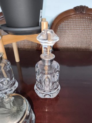 Juego tocador antiguo 3 piezas cristal