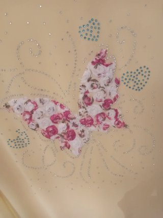 Maglia donna con farfalla e strass