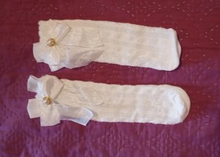 Calcetines blancos para eventos con lazo