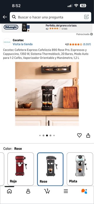 Cafetera Cecotec Cafelizzia 890 Rose Pro