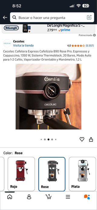 Cafetera Cecotec Cafelizzia 890 Rose Pro
