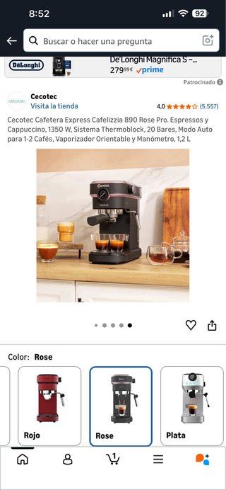 Cafetera Cecotec Cafelizzia 890 Rose Pro