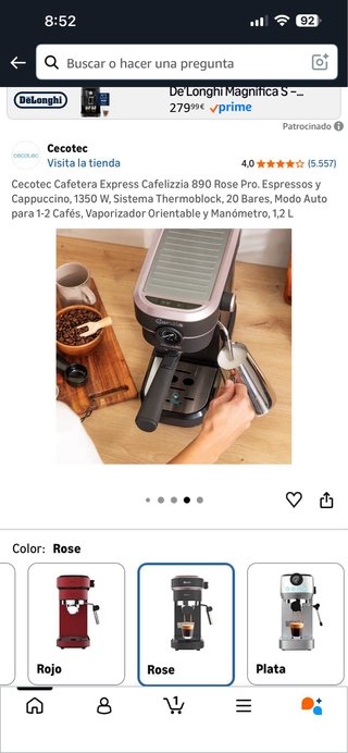 Cafetera Cecotec Cafelizzia 890 Rose Pro