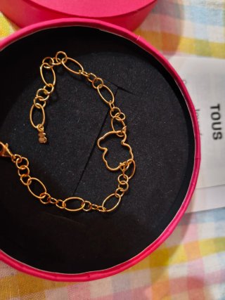 Pulsera Tous Oso Dorado y Plateado