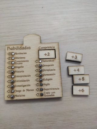 Marcador Habilidades D&D Madera
