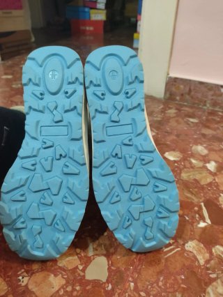 Botas de nieve infantiles plateadas y azules