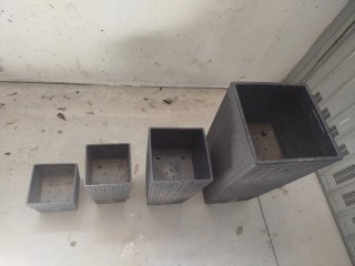 Set 4 Vasi Rattan Grigio