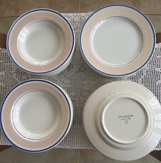 12 Platos Hondos + 12 Llanos Cerámica