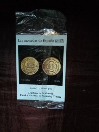 Moneda España Felipe II 4 Escudos Sevilla.