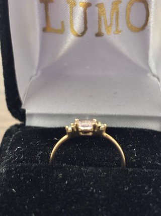 Anillo Oro 14K Morganita Rosa LUMO