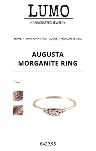 Anillo Oro 14K Morganita Rosa LUMO