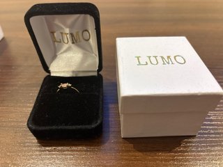 Anillo Oro 14K Morganita Rosa LUMO