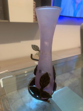 Portafiori vintage metallo e vetro
