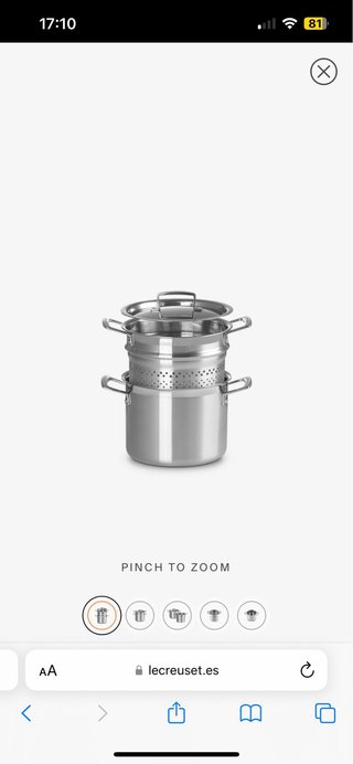 Olla Le Creuset para Pasta Acero Inoxidable 5L