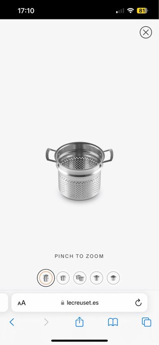 Olla Le Creuset para Pasta Acero Inoxidable 5L