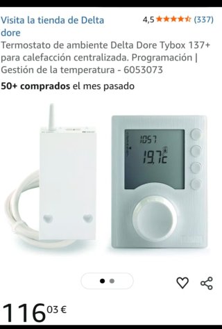 Termostato Delta Dore Tybox 137+ Programable