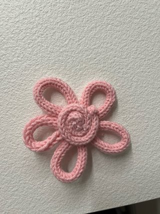 Segnaposto fiore uncinetto rosa