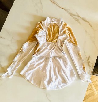 Maillot patinaje artístico blanco