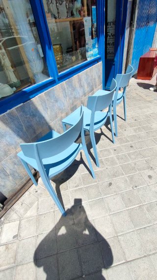 Set de 3 Sillas de Plástico Azul 640513971