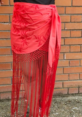 Falda pantalón con flecos