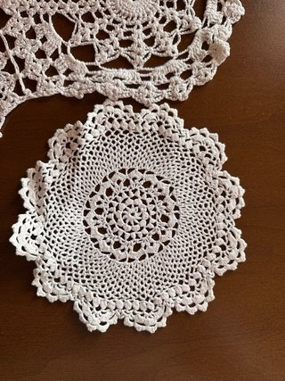 Set 3 Centrini Vintage Uncinetto